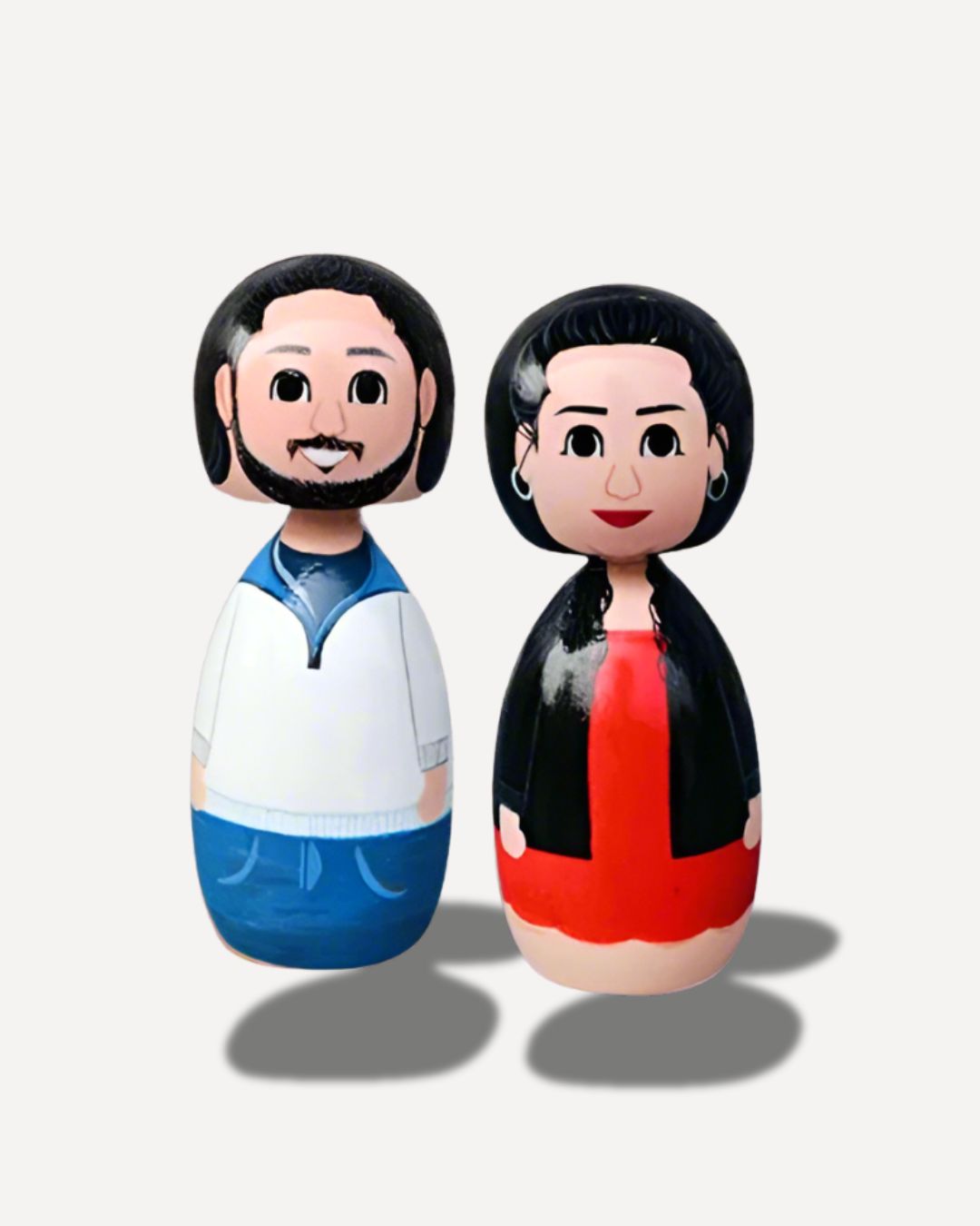 Customized couple wooden peg dolls