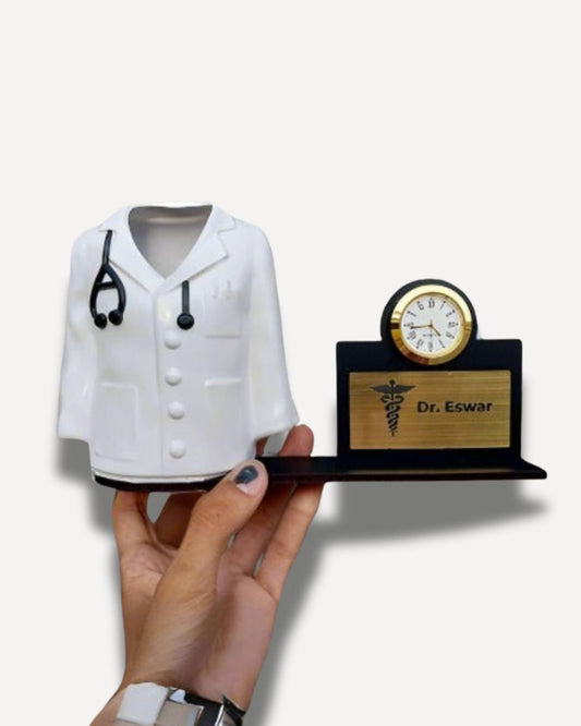 Custom Doctor Desk Clock & Pen Holder