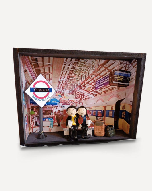 Custom Train Station Shadow Box