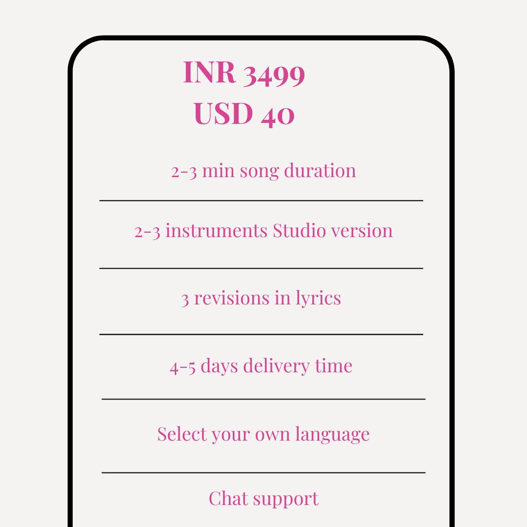 Customized songs by Rainvas package, charges & details