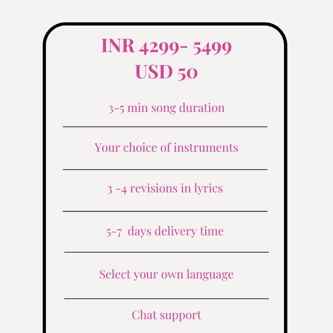 Customized songs by Rainvas package, charges & details