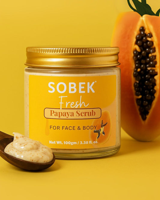 Fresh papaya face and body scrub