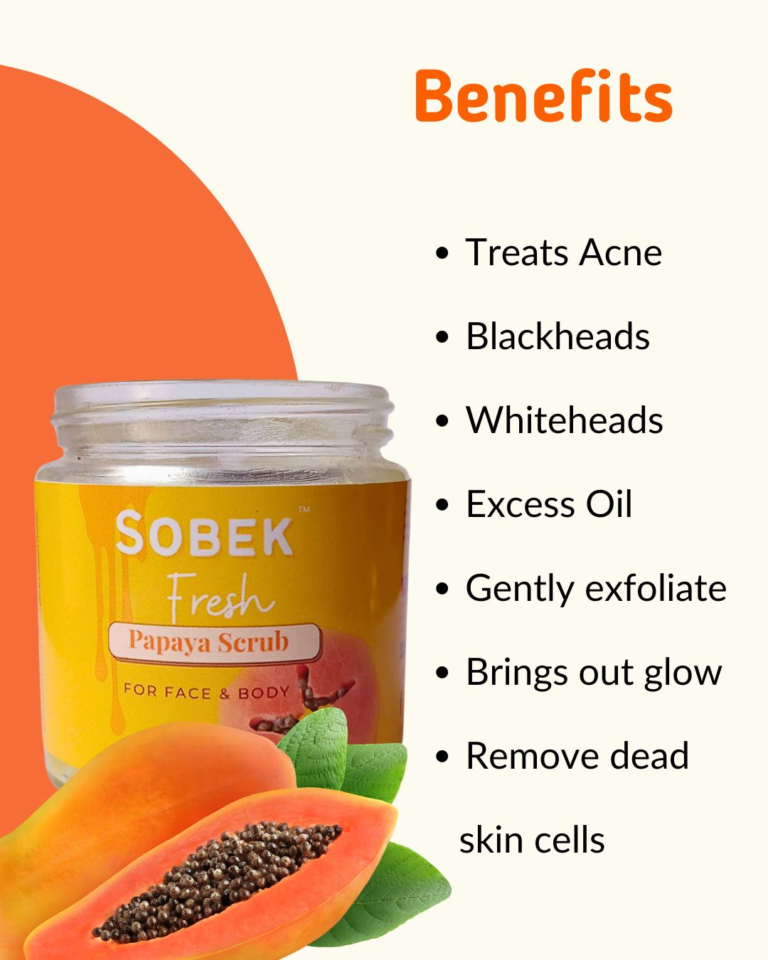 papaya scrub benefits infographic