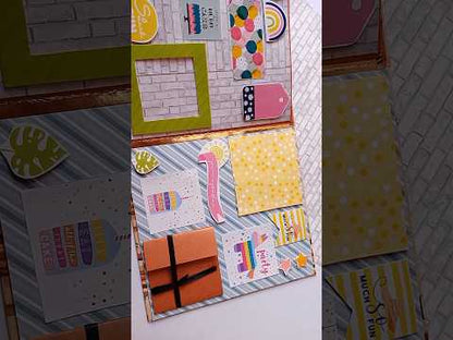 Colorful personalised birthday scrapbook for him, her and kids