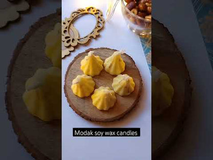 Modak mithai soy wax vegan gift  Candle set of 4