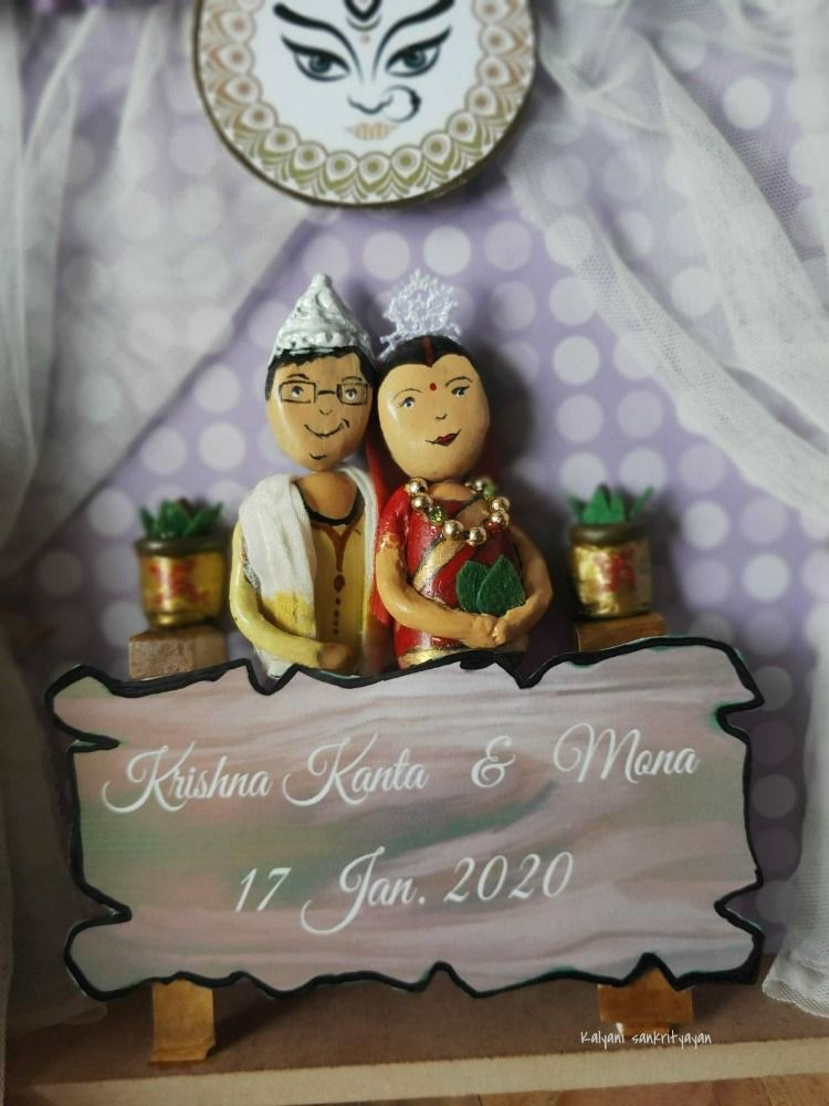 Bengali couple wedding pebble art