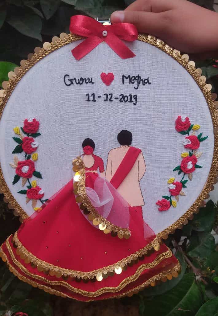 Custom made Wedding Embroidery hoop