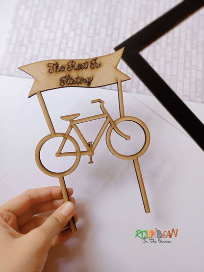 Cute bicycle cake topper