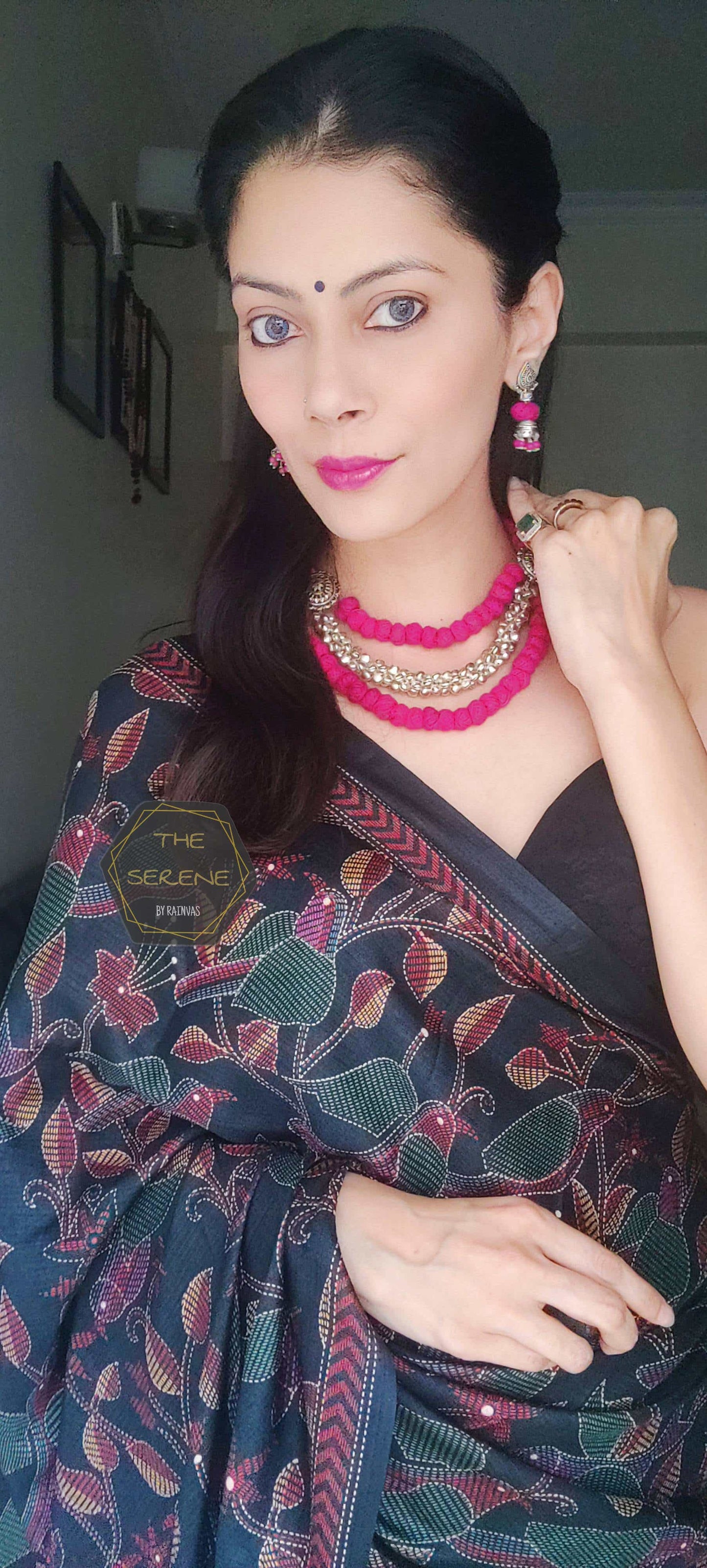Rainvas Pink ghungroo necklace set