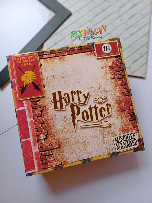 Gryffindor Harry Potter theme personalized Scrapbook on white backdrop
