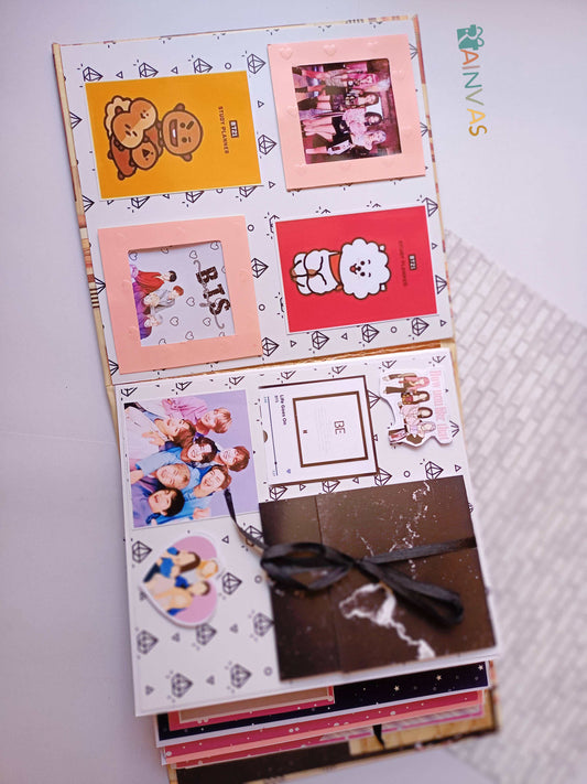 Kpop theme colorful customized Scrapbook photo album on white backdrop