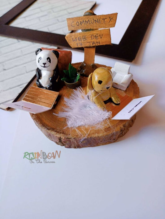 Custom made dog and panda miniature