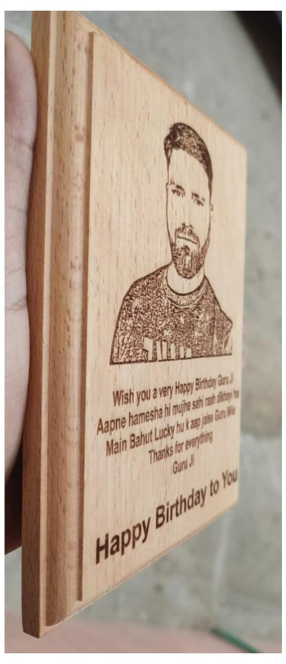 Pure Wood Photo frame Plank customised with photo and message