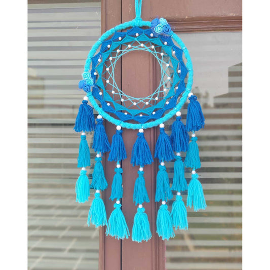 Ring of flowers dreamcatcher light blue