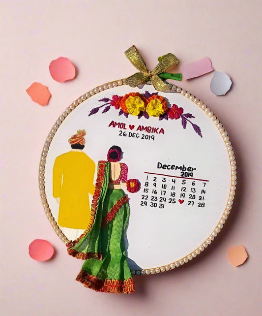 Embroidery hoop with girl in saree